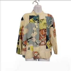 Citron Silk Cotton Long Sleeve Blouse